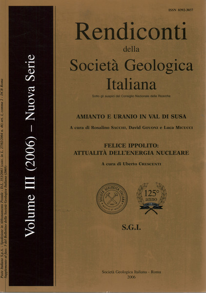 Rendiconti della Società Geologica Italiana. Vol. 3 (2006) Nuova serie