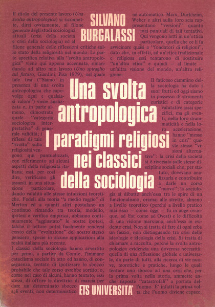 Una svolta antropologica. I paradigmi religiosi nei classici della sociologia