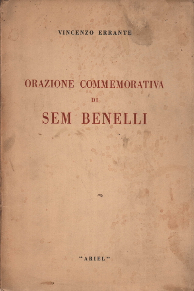 Orazione commemorativa di Sem Benelli