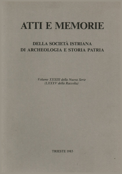 Atti e Memorie della società istriana di archeologia e storia …