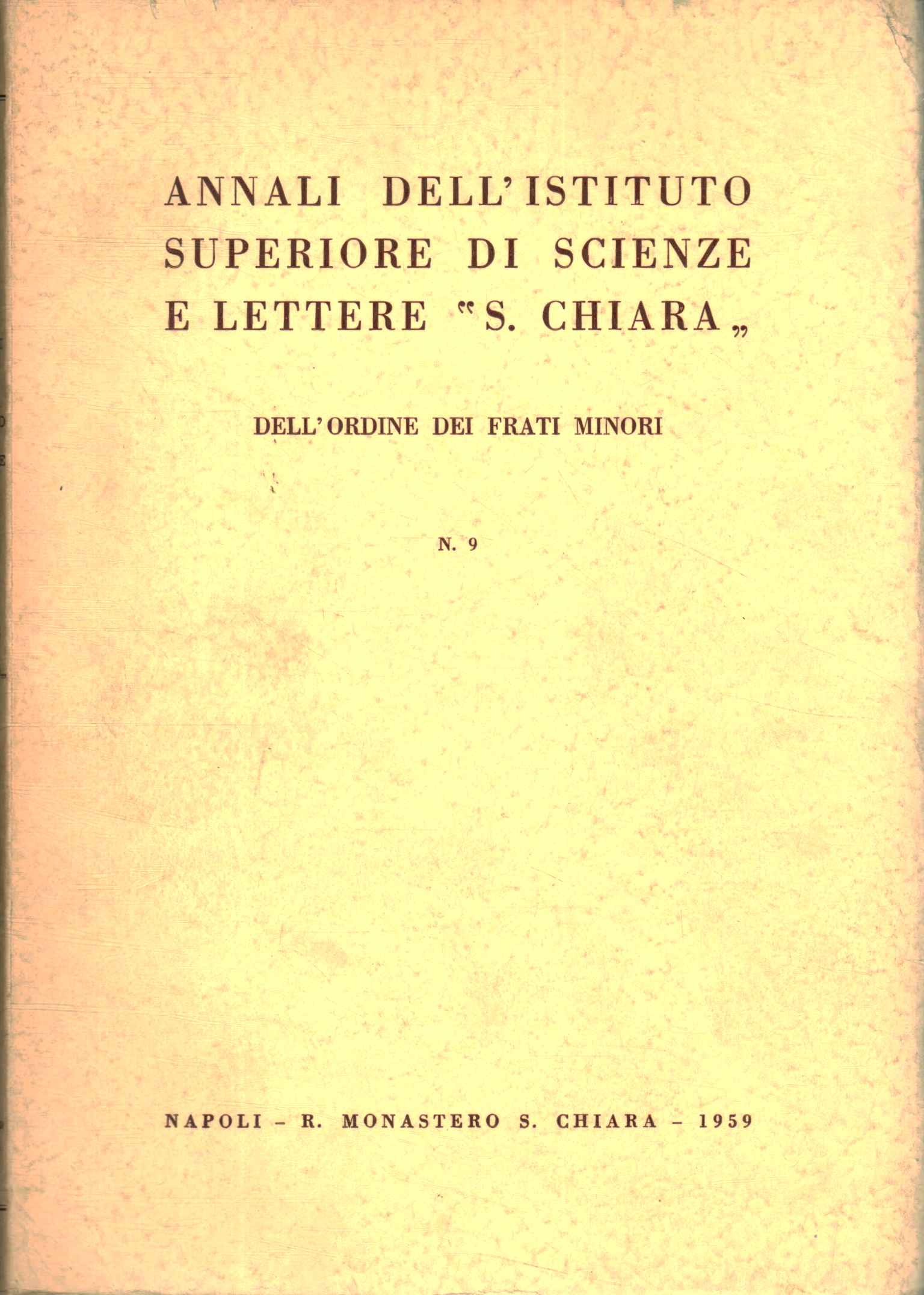 Annali dell'istituto superiore di scienze e lettere S. Chiara N. …