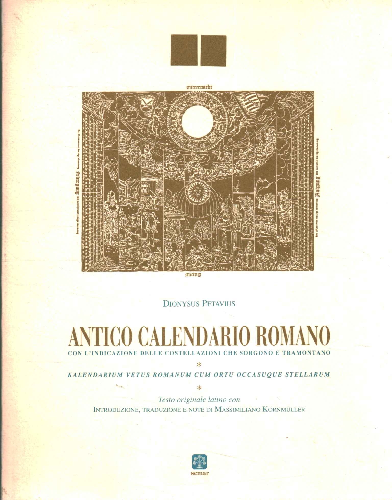 Antico calendario romano con l'indicazione delle costellazioni che sorgono e …