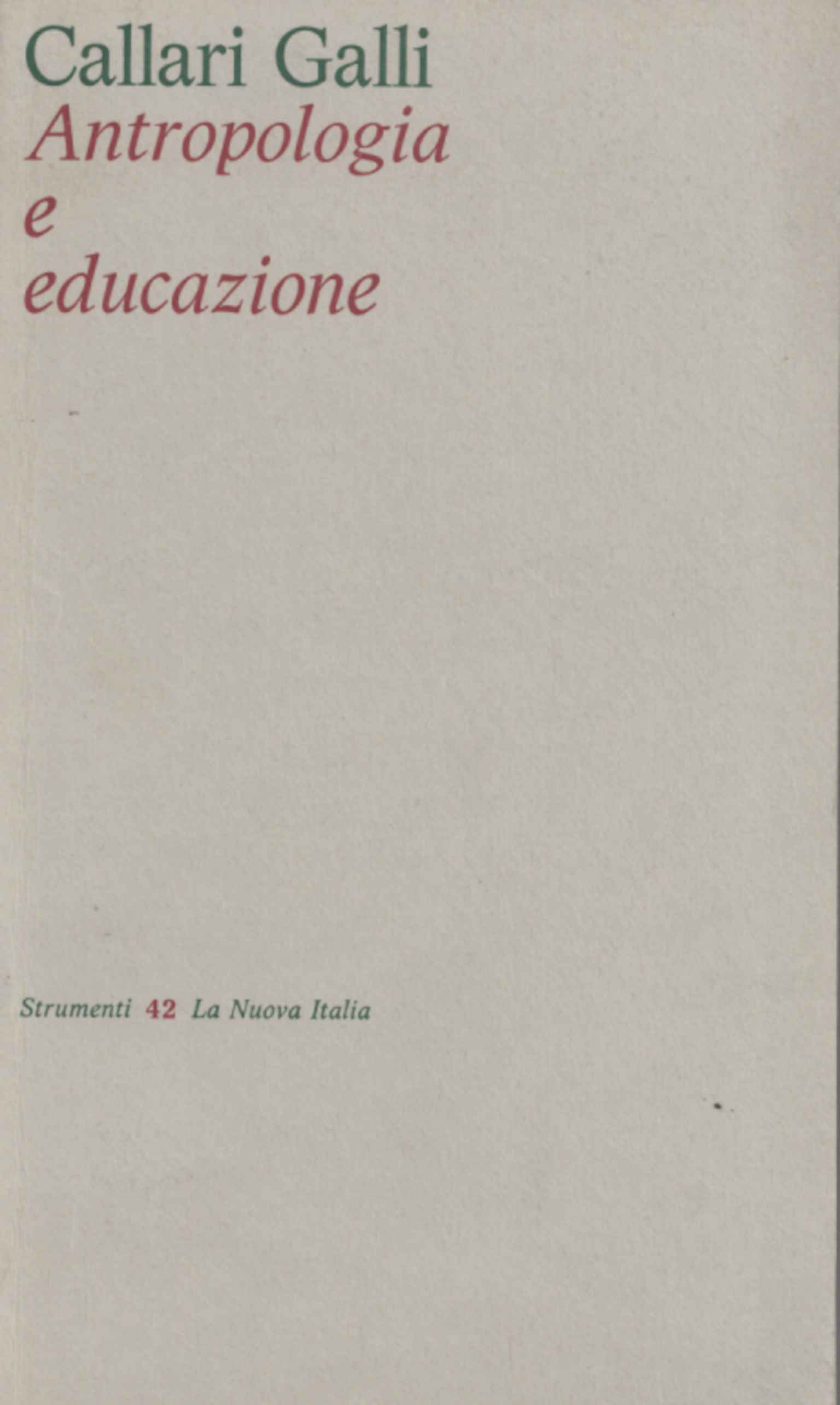 Antropologia e educazione