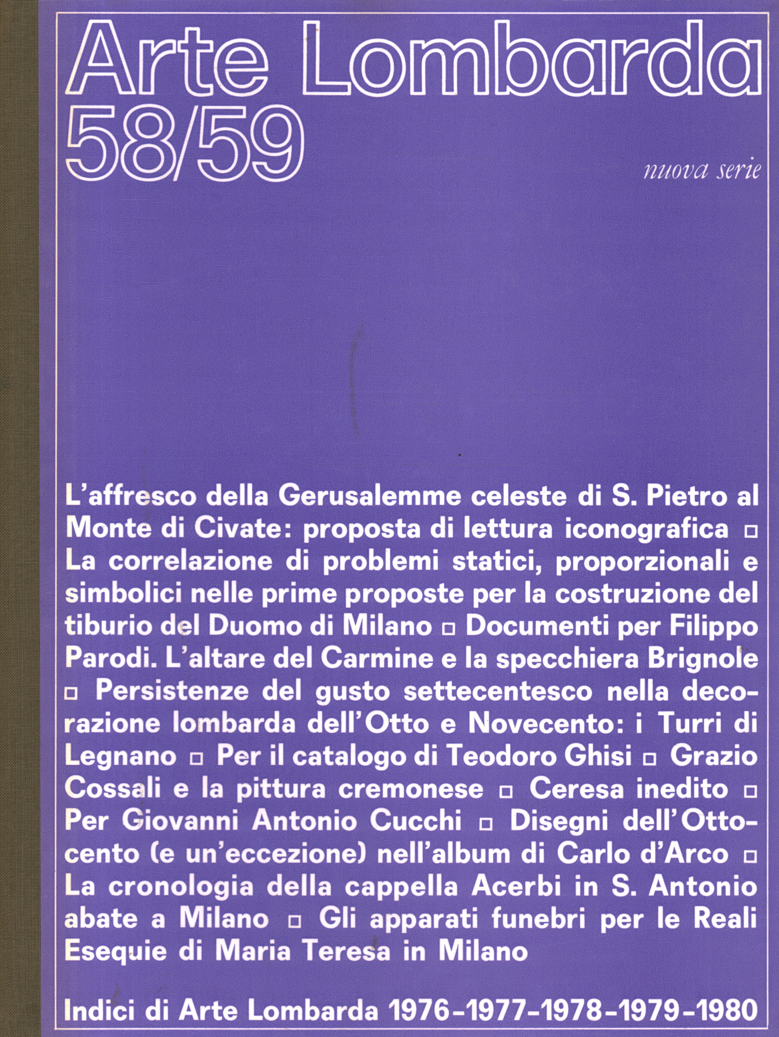 Arte Lombarda nuova serie: rivista di Storia dell'Arte (1981-n.58/59)