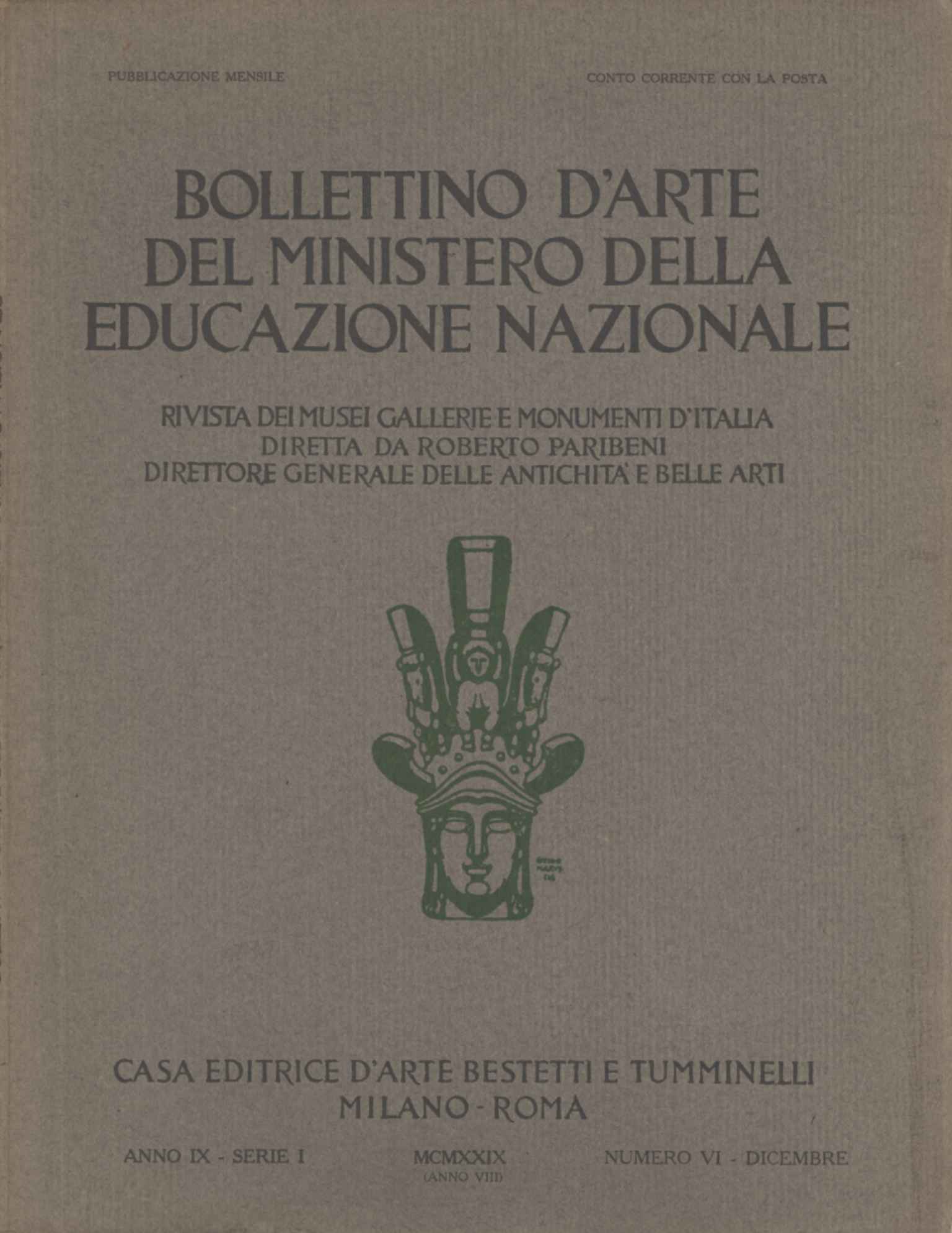 Bollettino d'Arte del Ministero della Educazione Nazionale (Volume VI)