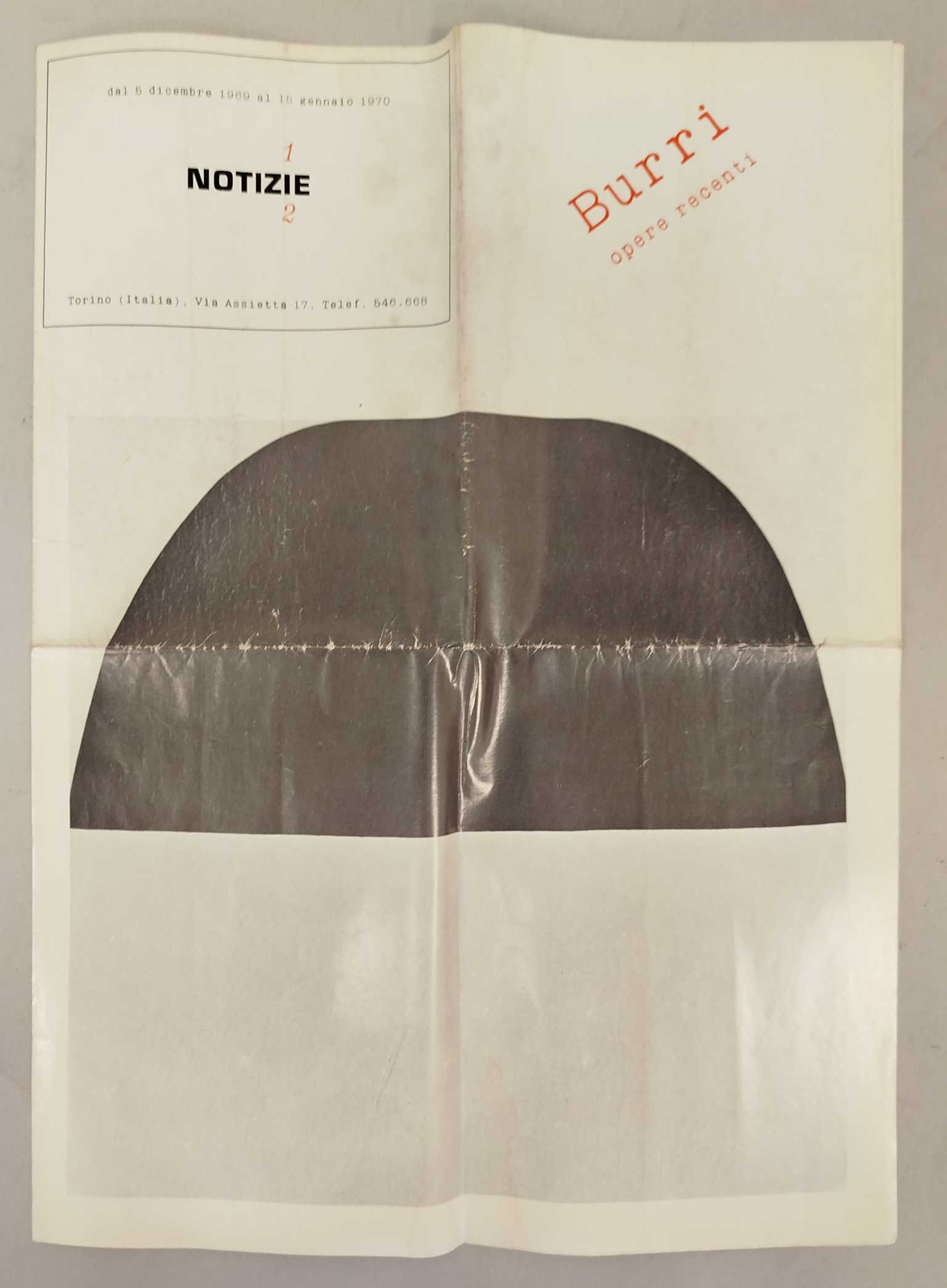 Burri opere recenti dal 5 dicembre 1969 al 15 gennaio …