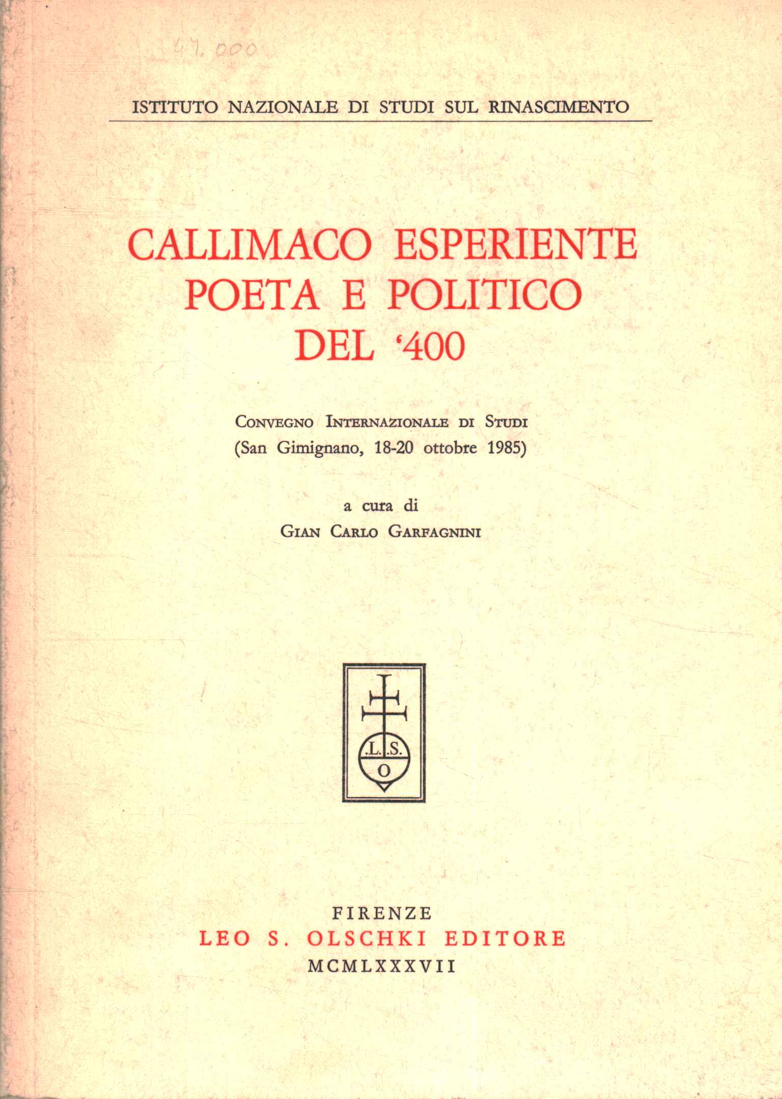Callimaco Esperiente poeta e politico del '400