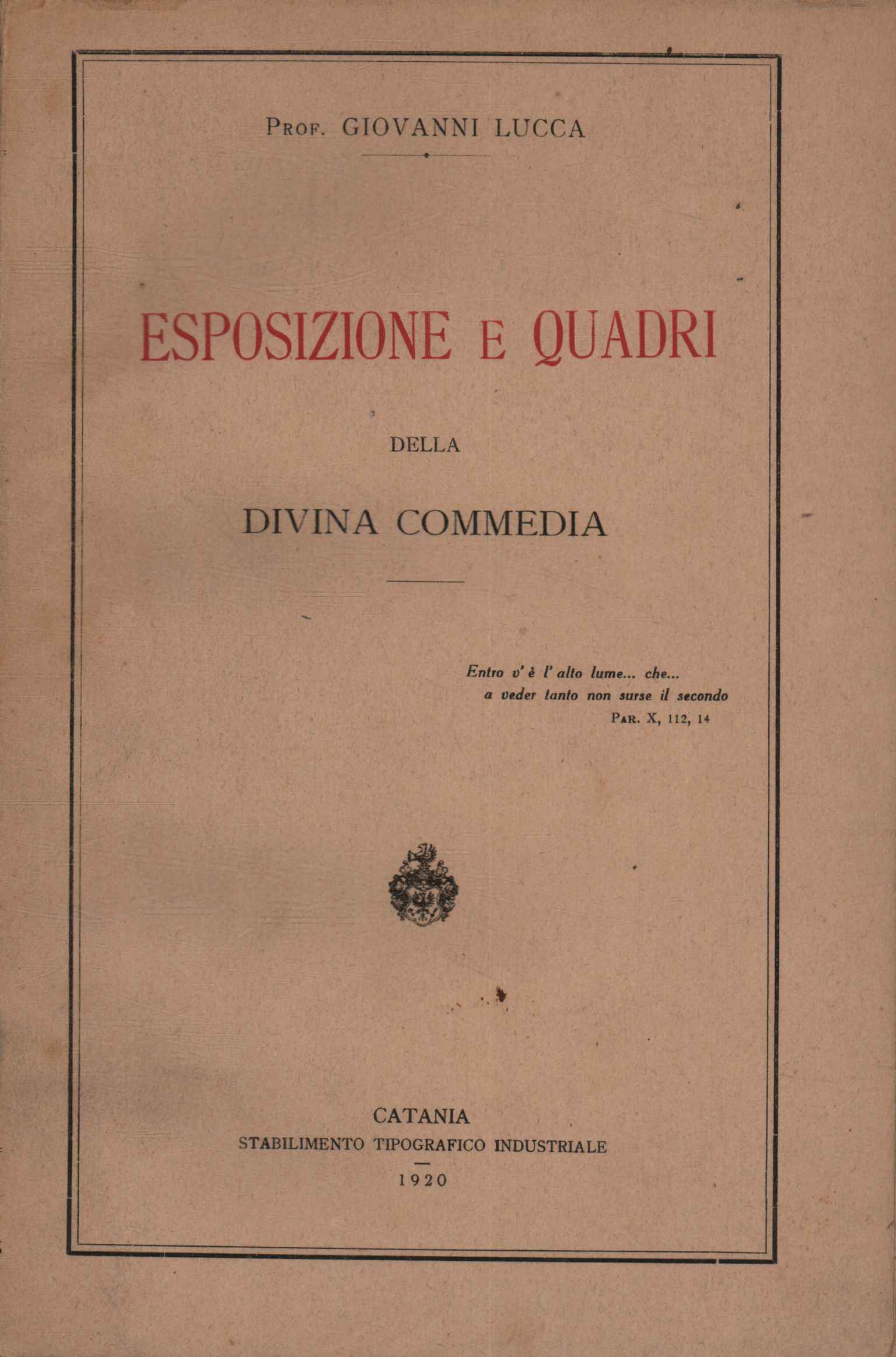 Esposizione e quadri della Divina Commedia