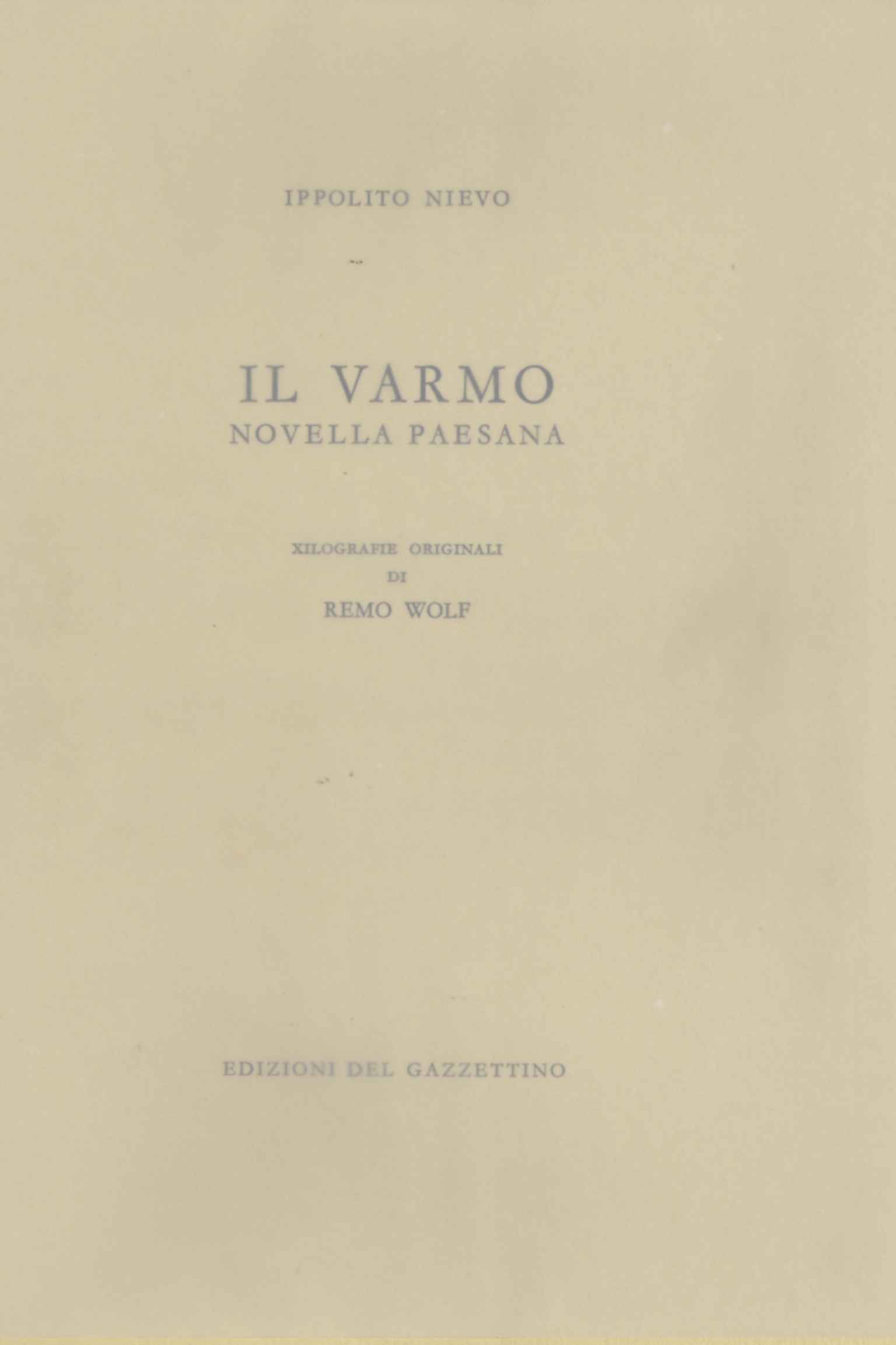 Il Varmo. Novella paesana