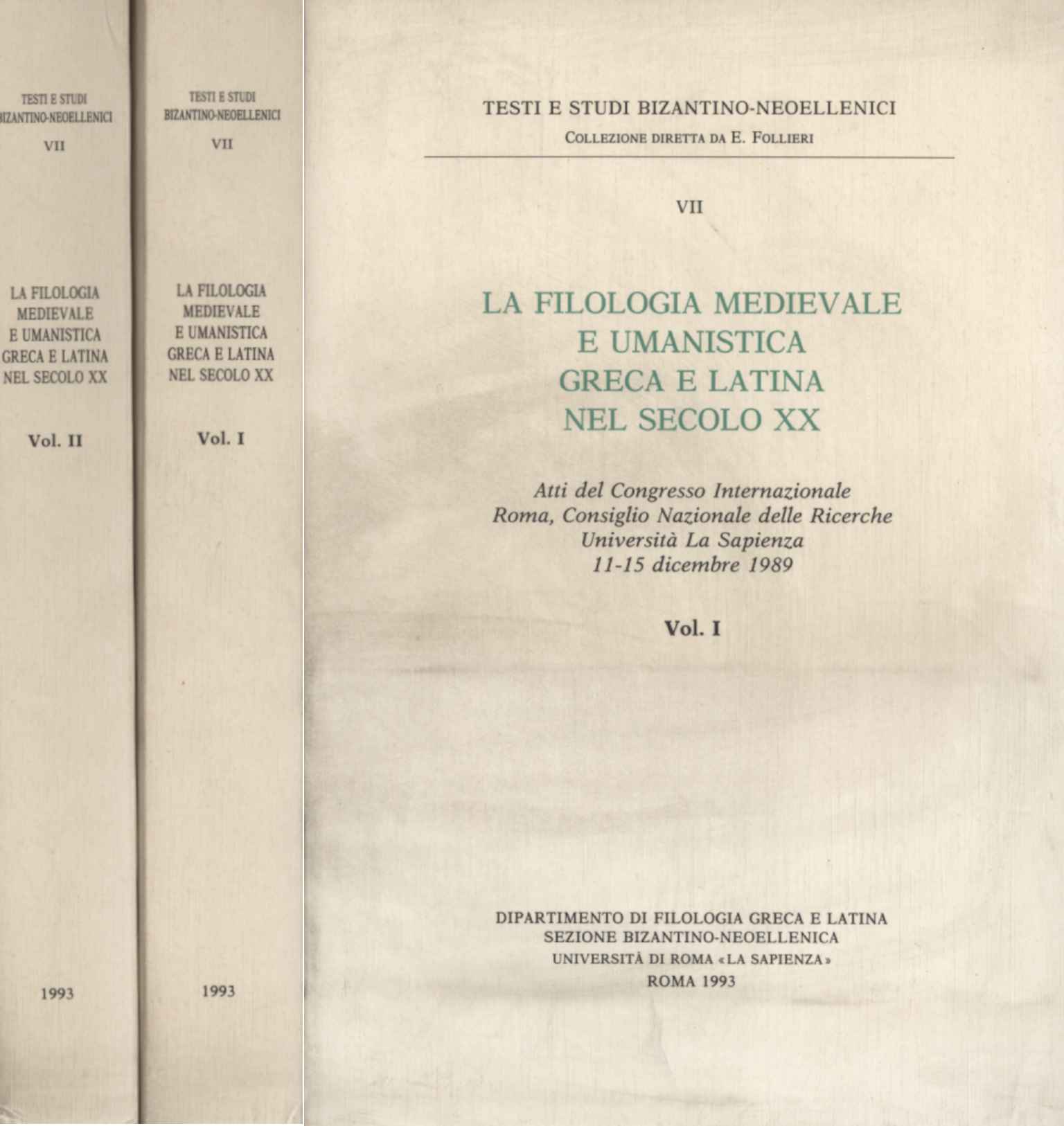 La filologia medievale e umanistica greca e latina nel secolo …