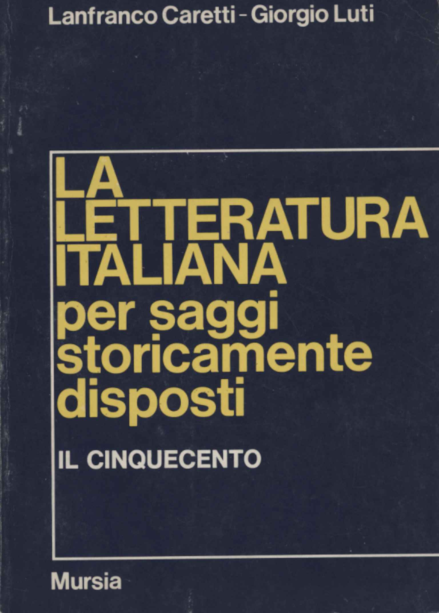 La letteratura italiana per saggi storicamente disposti