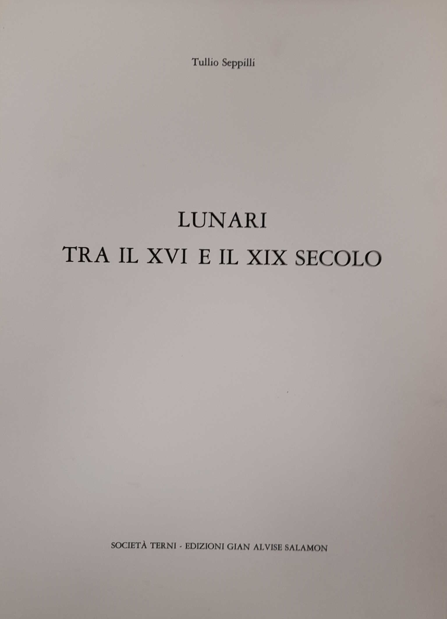 Lunari tra il XVI e il XIX secolo