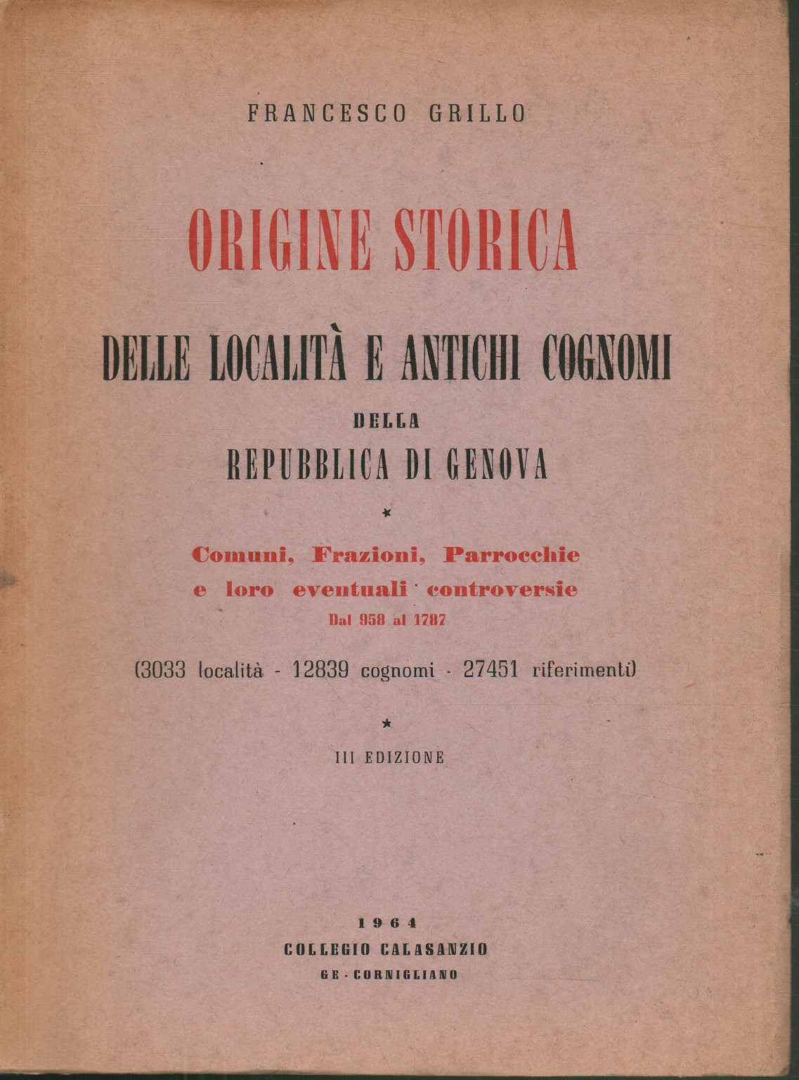 Origine storica delle località e antichi cognomi della Repubblica di …