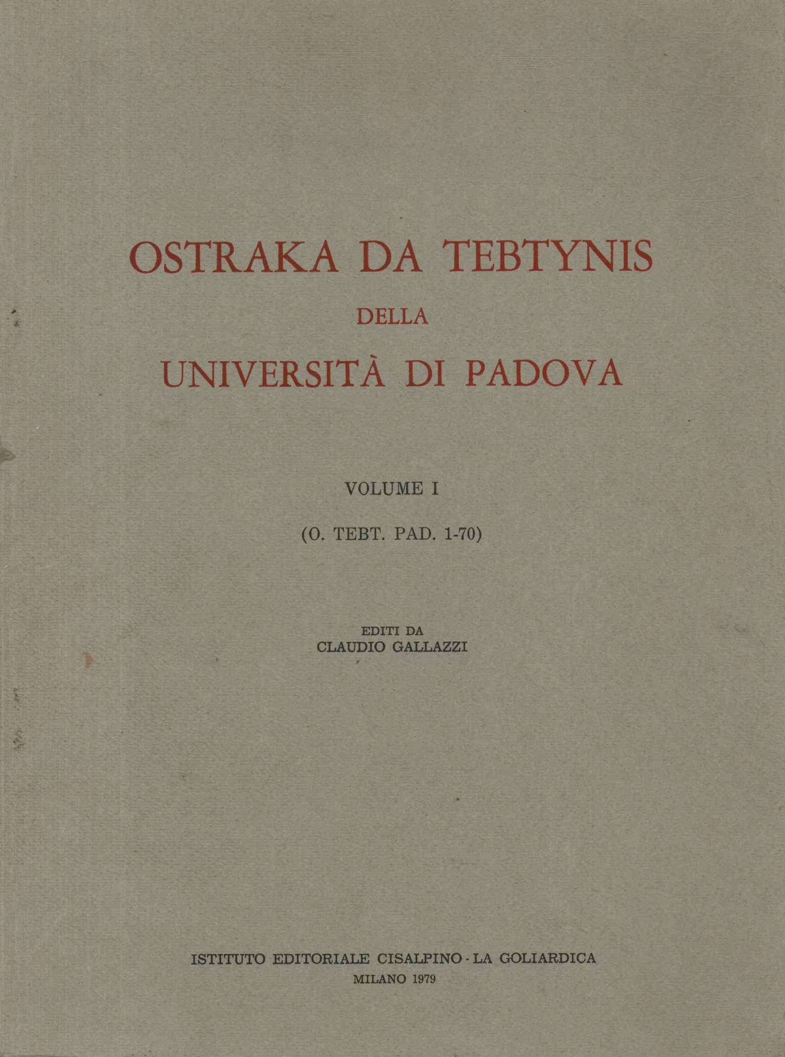 Ostraka da Tebtynis (Volume 1)