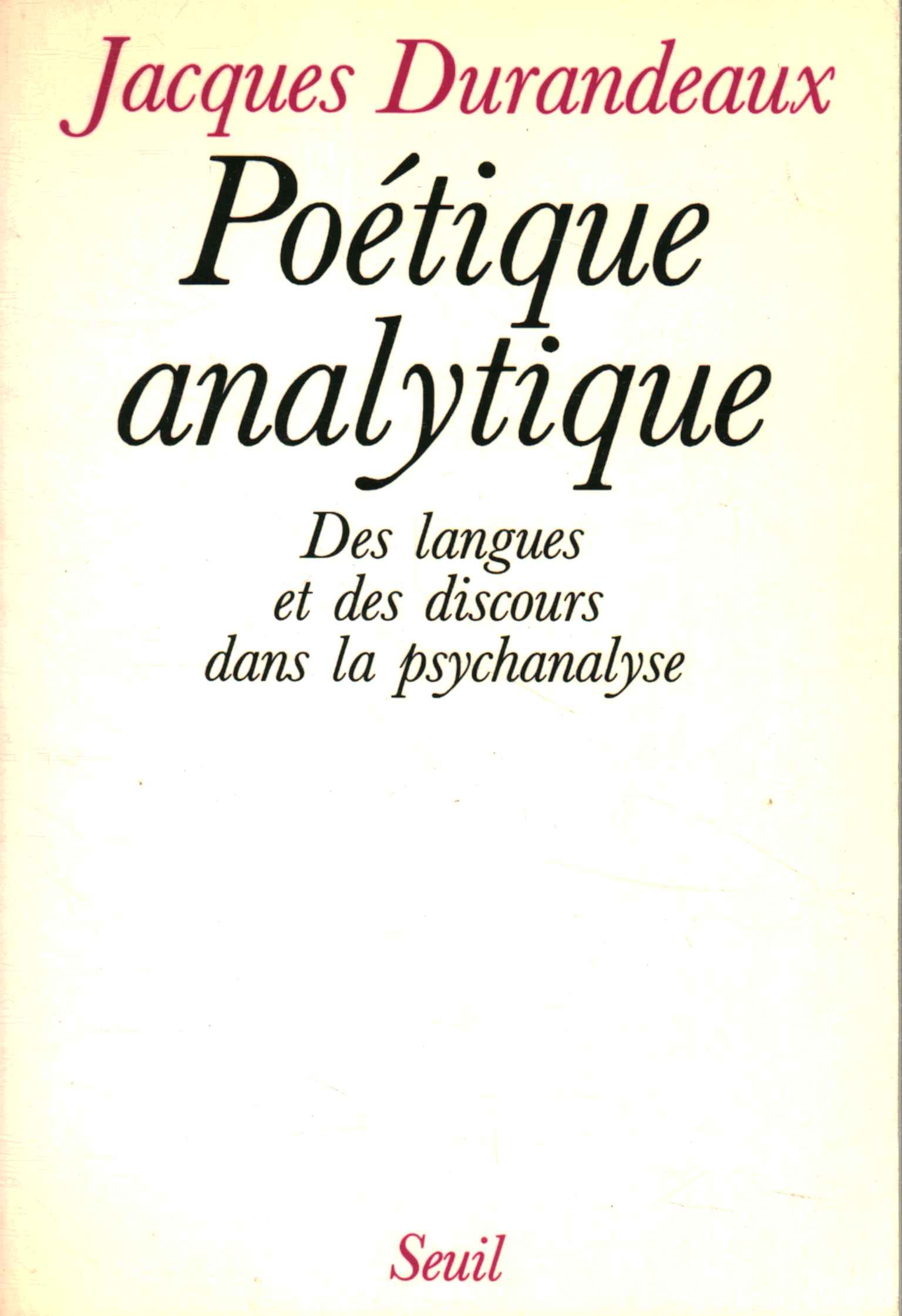 Poétique analytique