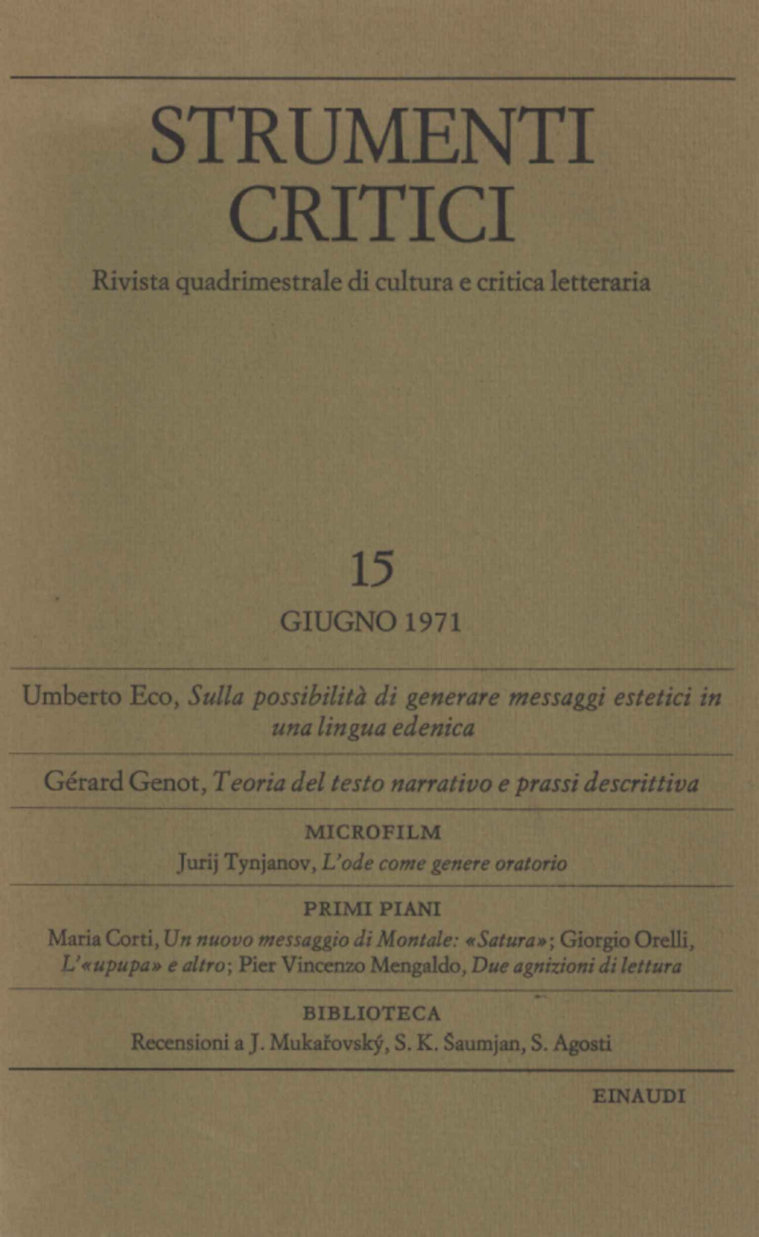 Strumenti critici 15