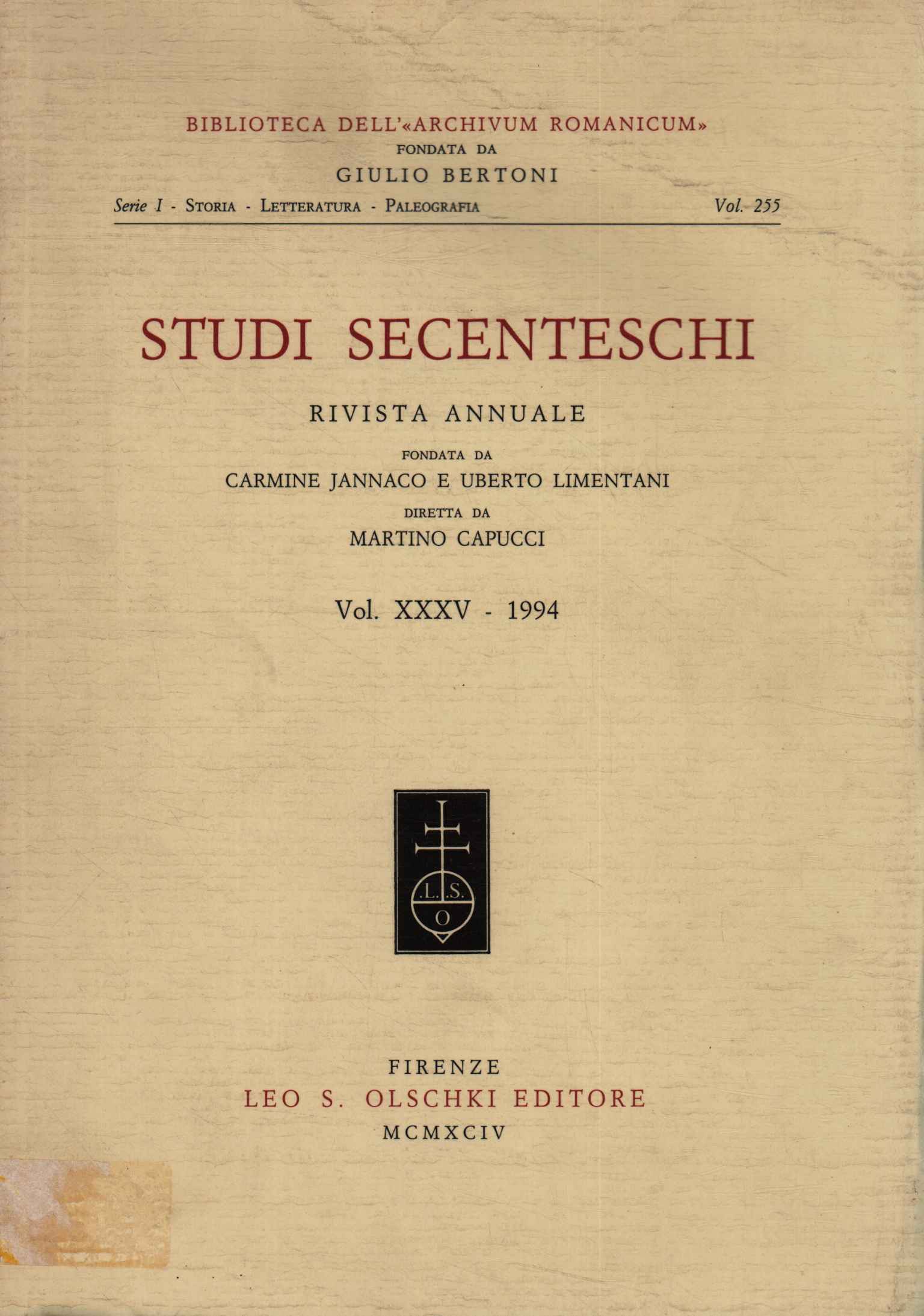 Studi secenteschi (Volume XXXV)