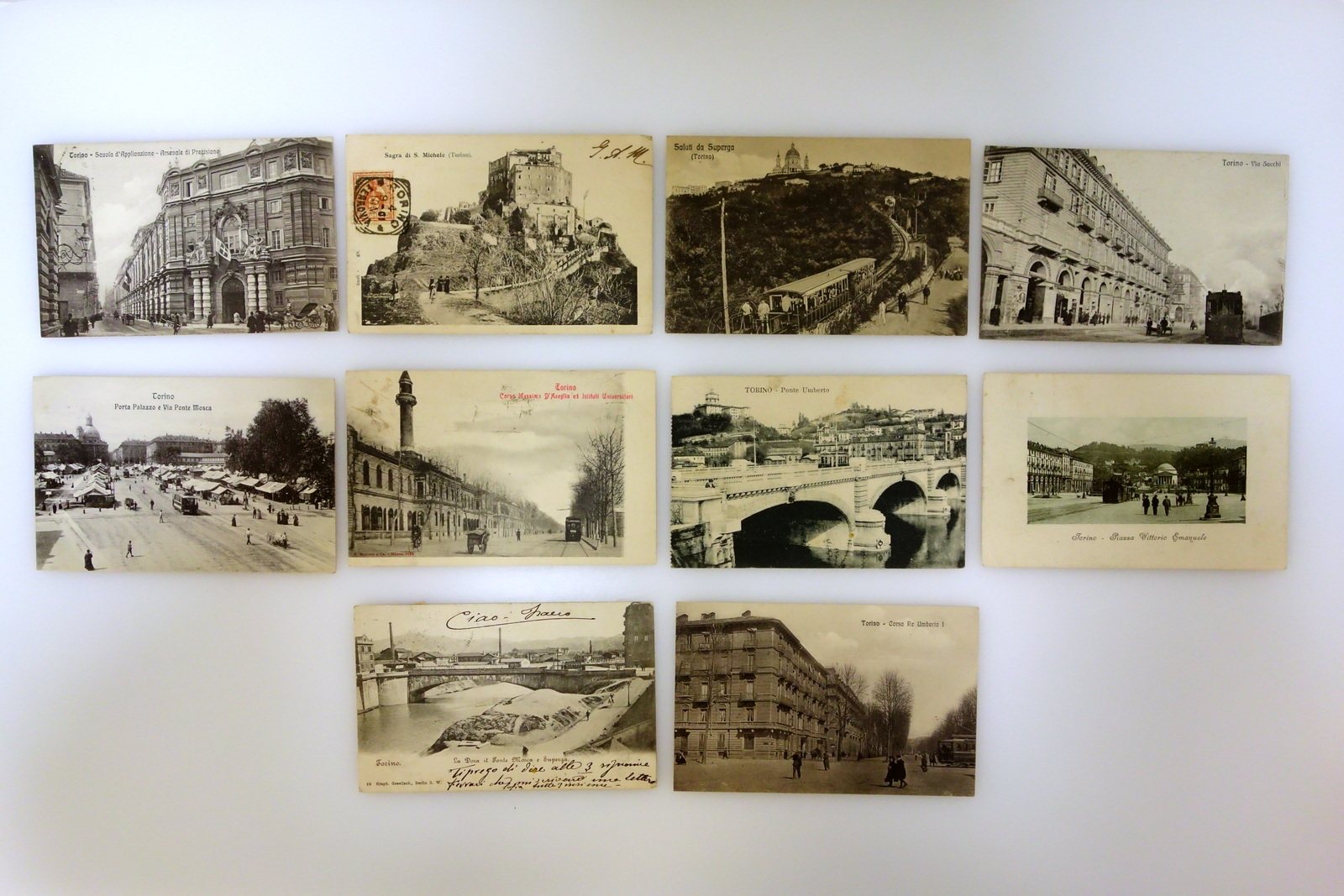 10 Cartoline Torino Vedute della Città Viaggiate Anni '15 '20
