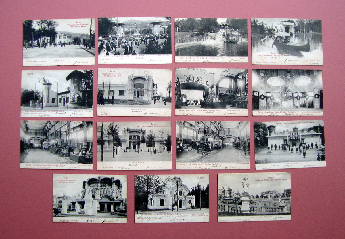 15 Cartoline Torino Prima Esposizione Internaz.Arte Decorativa Moderna 1902 VG
