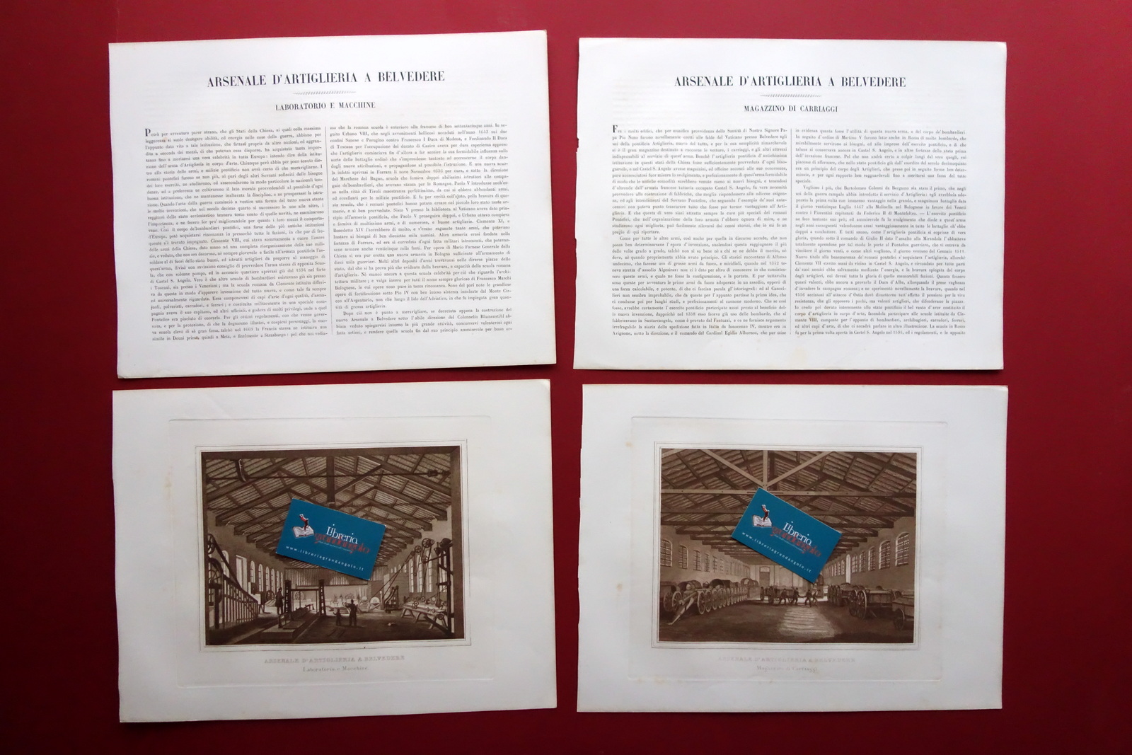 2 Acquetinte Arsenale d'Artiglieria a Belvedere Laboratorio Pio IX Met‡ …