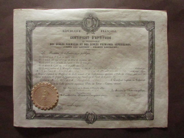 2 Autografi Certificato Diploma Buisson Pedagogo Nobel Pace PoincarÈ Presidente