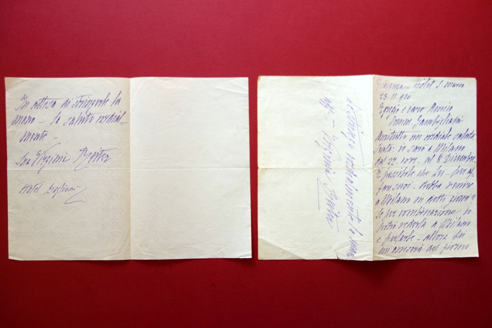2 Autografi Virginia Reiter Lettere Gambigliani 1920 Teatro Modena