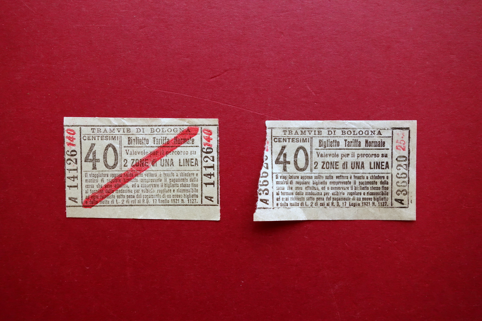 2 Biglietti del Tram Tramvie di Bologna 2 Zone 40 …