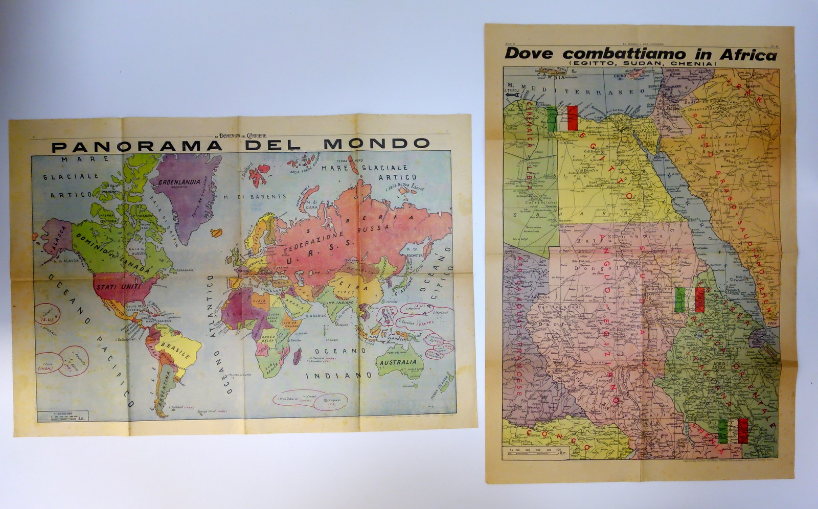 2 Carte a Colori Panorama del Mondo Dove Combattiamo in …