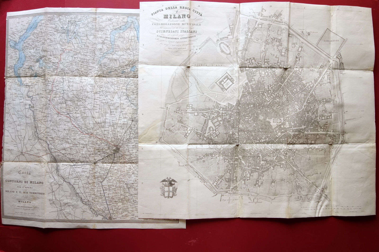 2 Carte Pianta della Regia Citt‡ di Milano Contorni di …