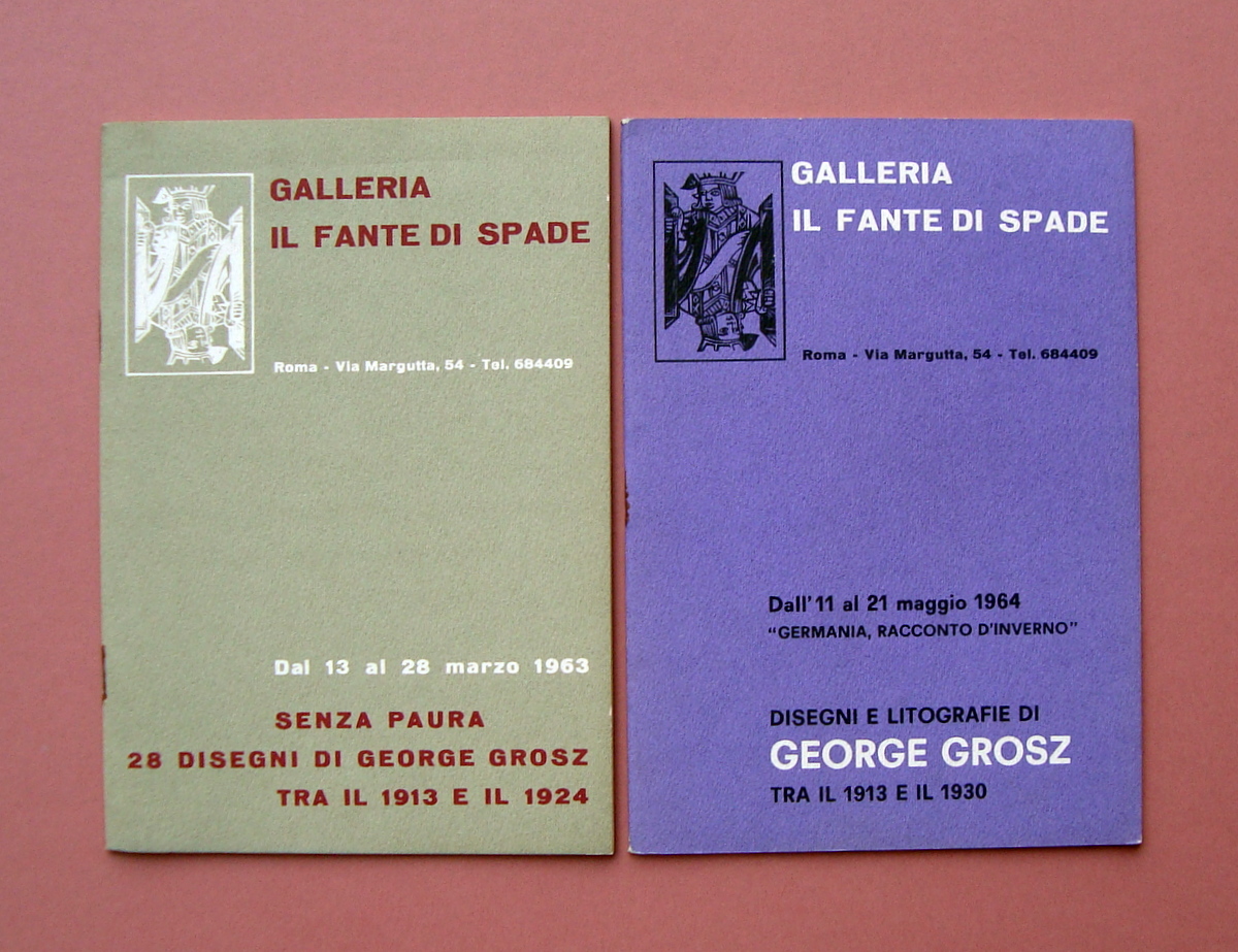 2 Cataloghi Galleria Il Fante di Spade George Grosz 1963 …
