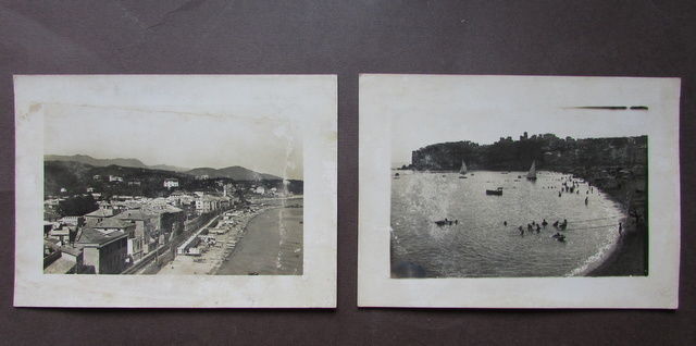 2 Fotografie Celle Ligure Golfo Spiaggia Panorama Ponente 1930 Mare