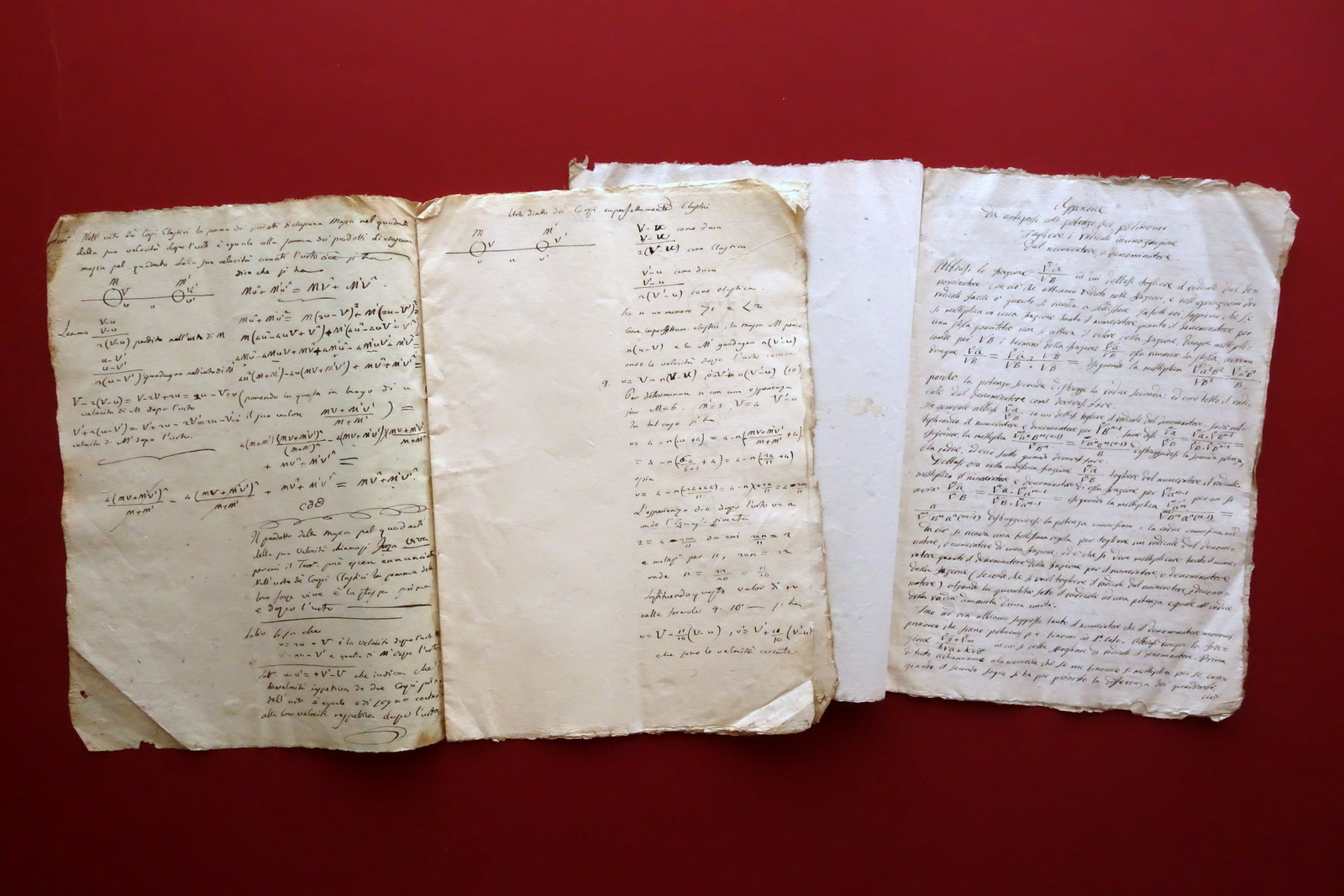 2 Manoscritti Matematica Potenze dei Polinomi Raficali Urto dei Corpi …