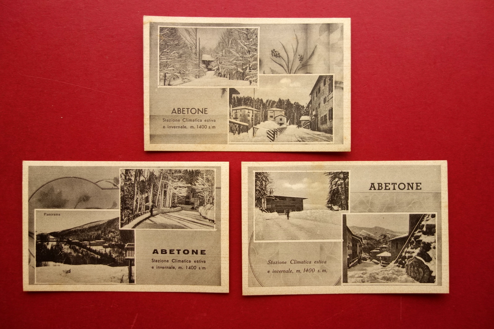 3 Cartoline Abetone Stazione Climatica 2 Vedute Ciascuna Non Viaggiate …