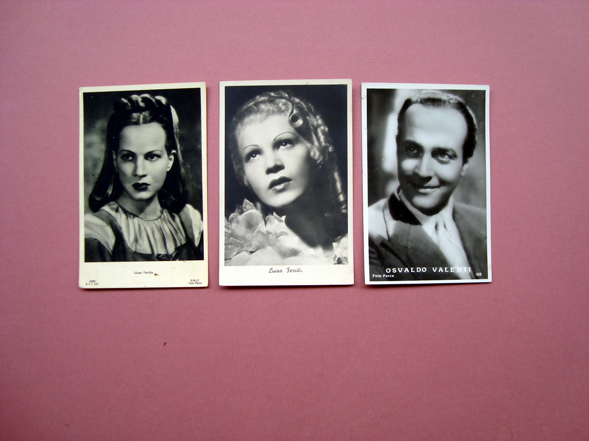 3 Foto-cartoline originali bianco e nero 2 Luisa Ferida 1 …