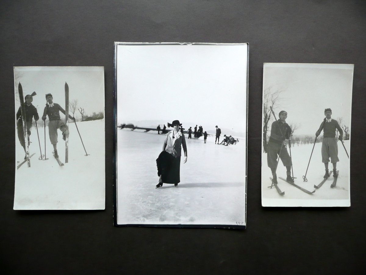 3 Fotografie Originali Sport Invernali Sci Pattinaggio su Ghiaccio Primo …
