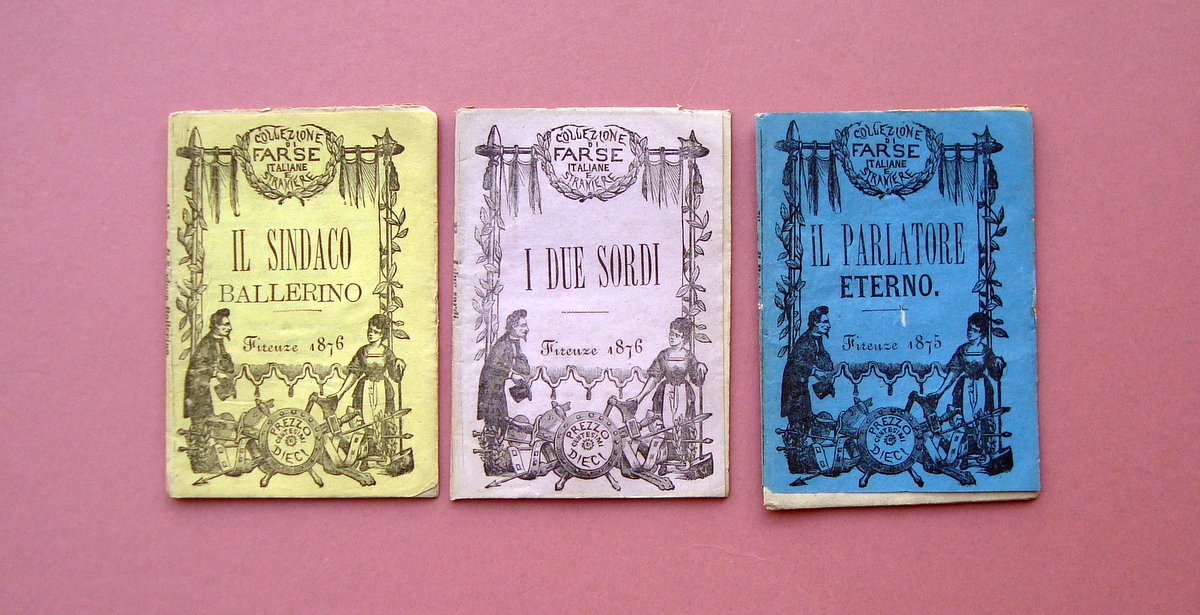 3 Libretti Collezione farse Italiane e Straniere Tip Salani Firenze …