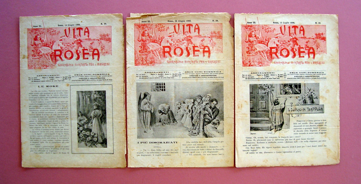 3 numeri Vita Rosea 19098 n 36- 38-39 Giornalino illustrato …