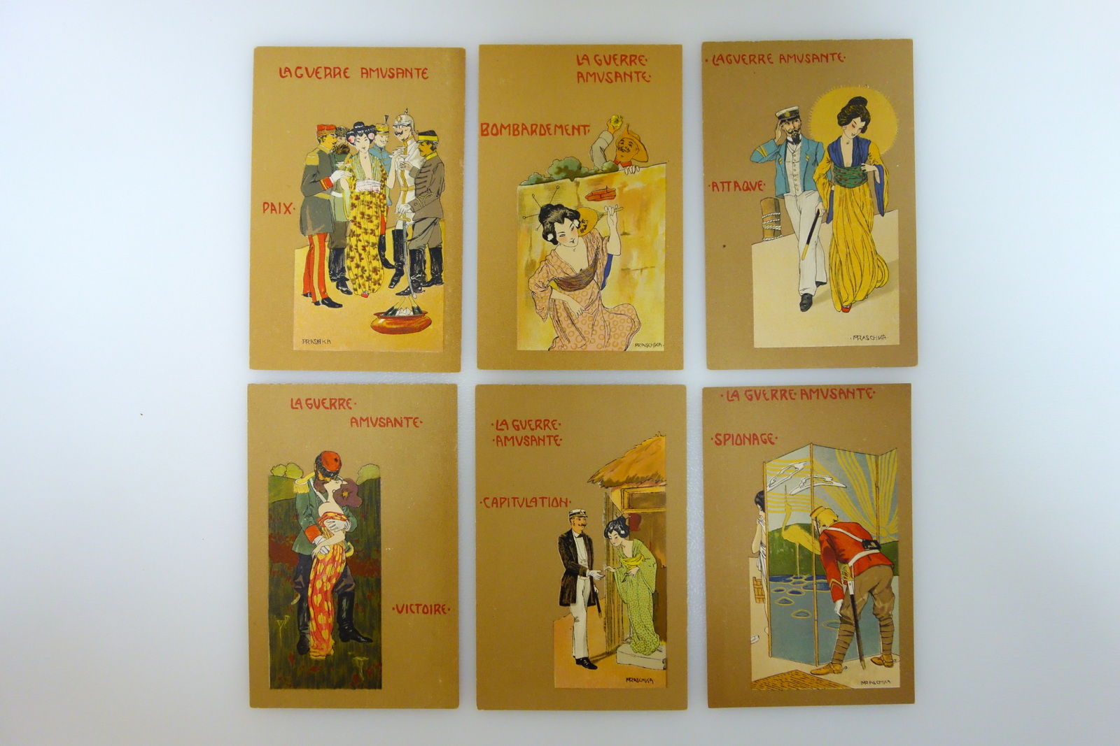 6 Cartoline P. Raschka R. Kirchner La Guerre Amusante Serie …