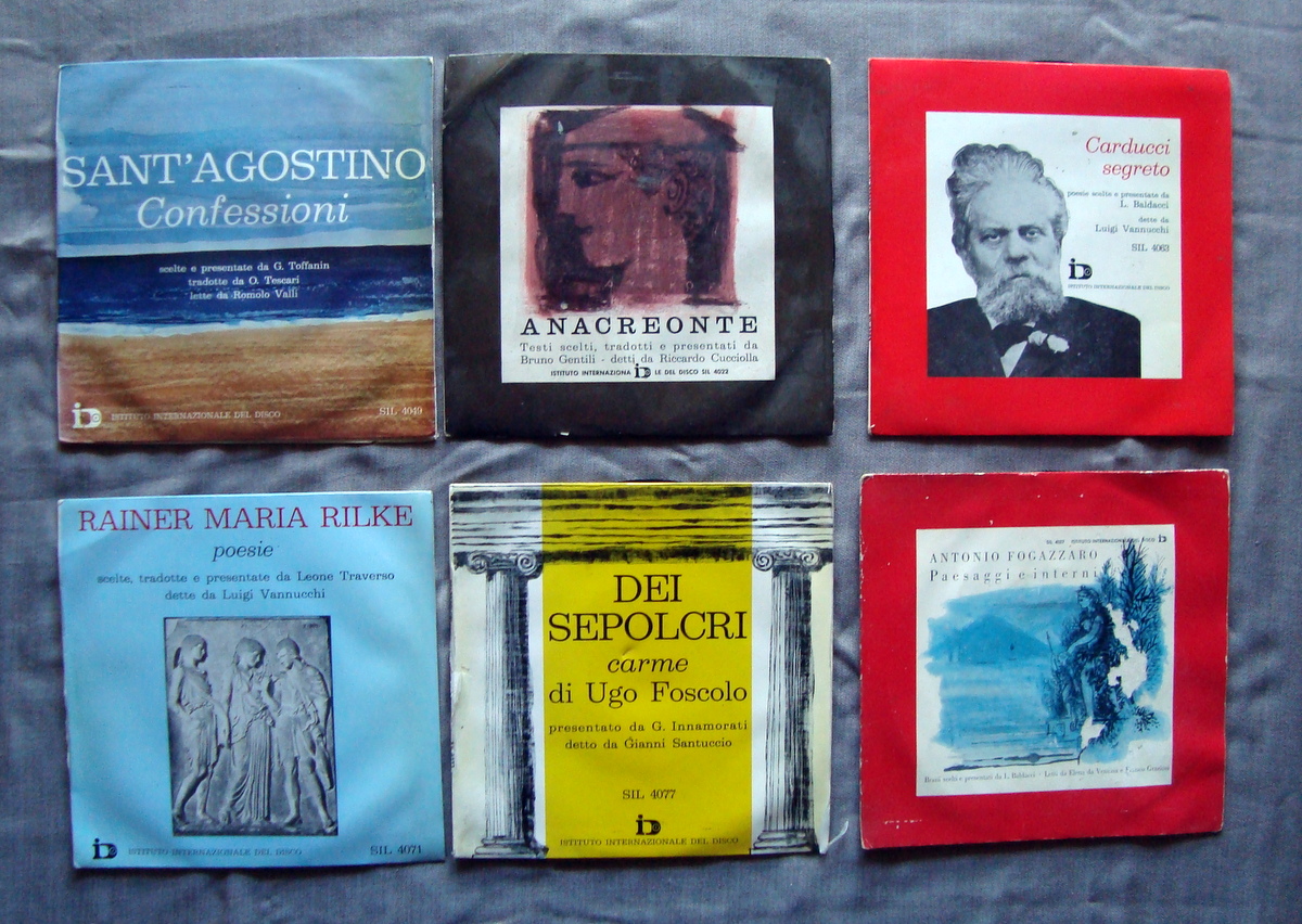 6 Dischi Vinile S Agostino Anacreonte Carducci Rilke Foscolo Fogazzaro