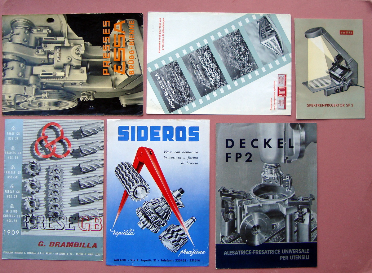 6 Fascicoli Industriali Essa Presses Bechler Jena Frese GB Sideros …