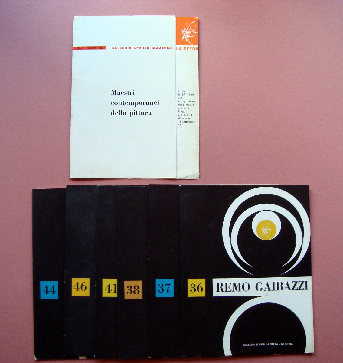 7 cataloghi mostre Galleria d'Arte La Sfera Modena 1961-1963 pittura …