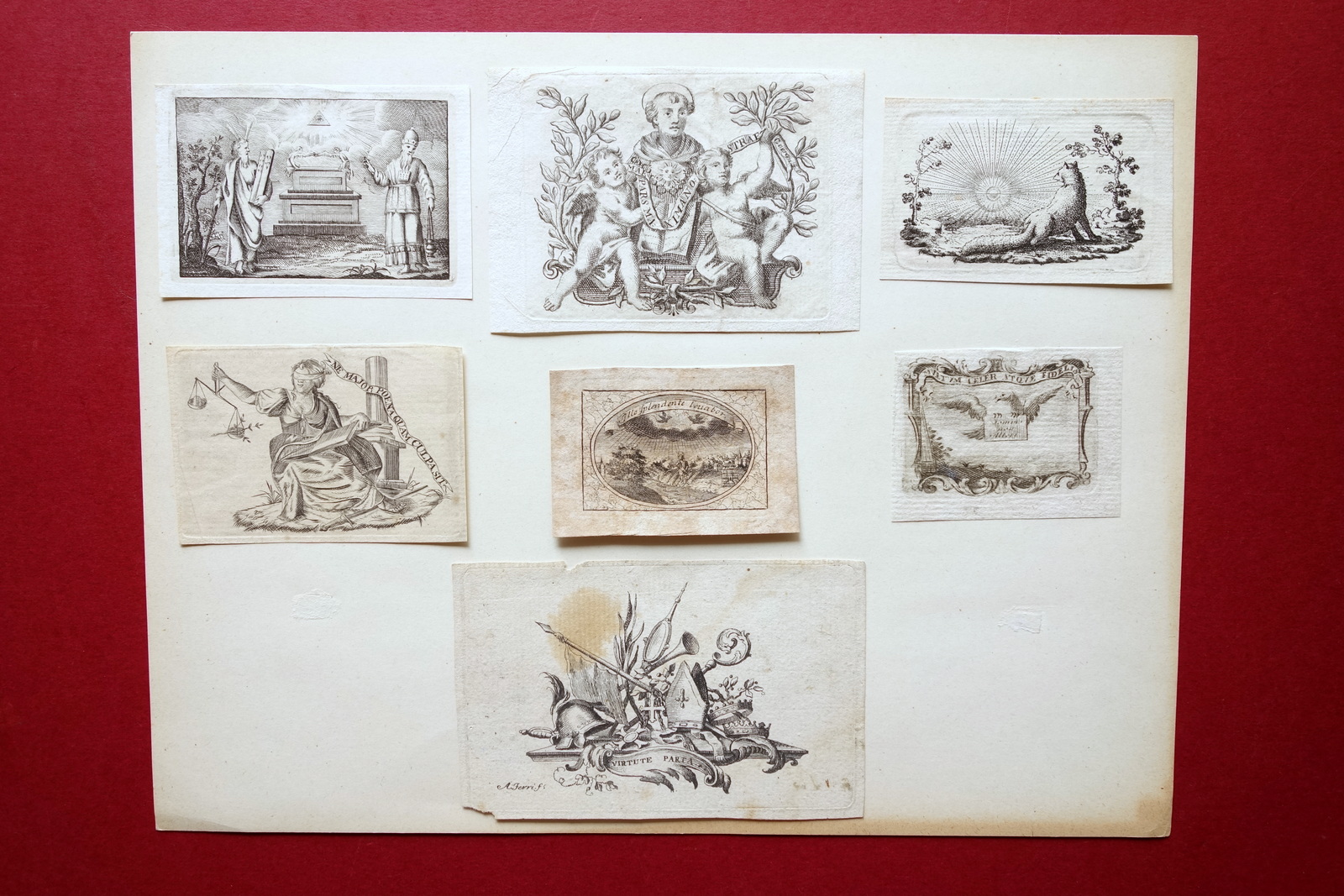 7 Incisioni Fregi Finalini Fine '700