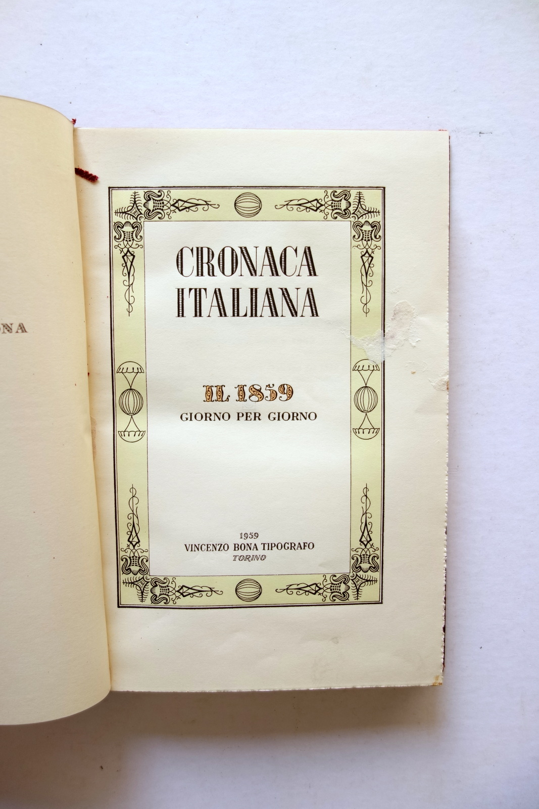 AA VV Cronaca Italiana Il 1859 Giorno Per Giorno Vincenzo …