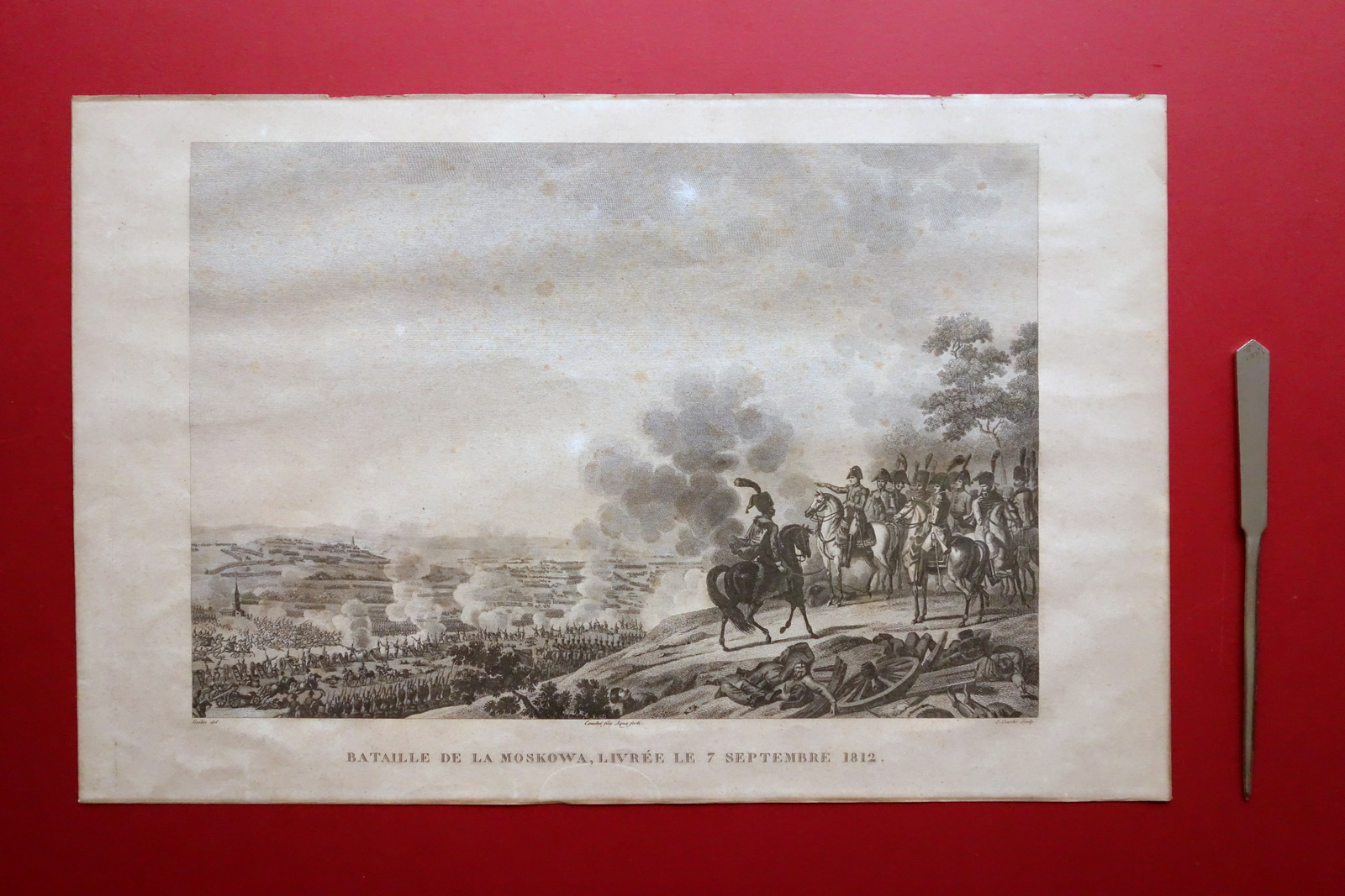 Acquaforte Originale Bataille de la Moskowa 7 Septembre 1812 Vernet …