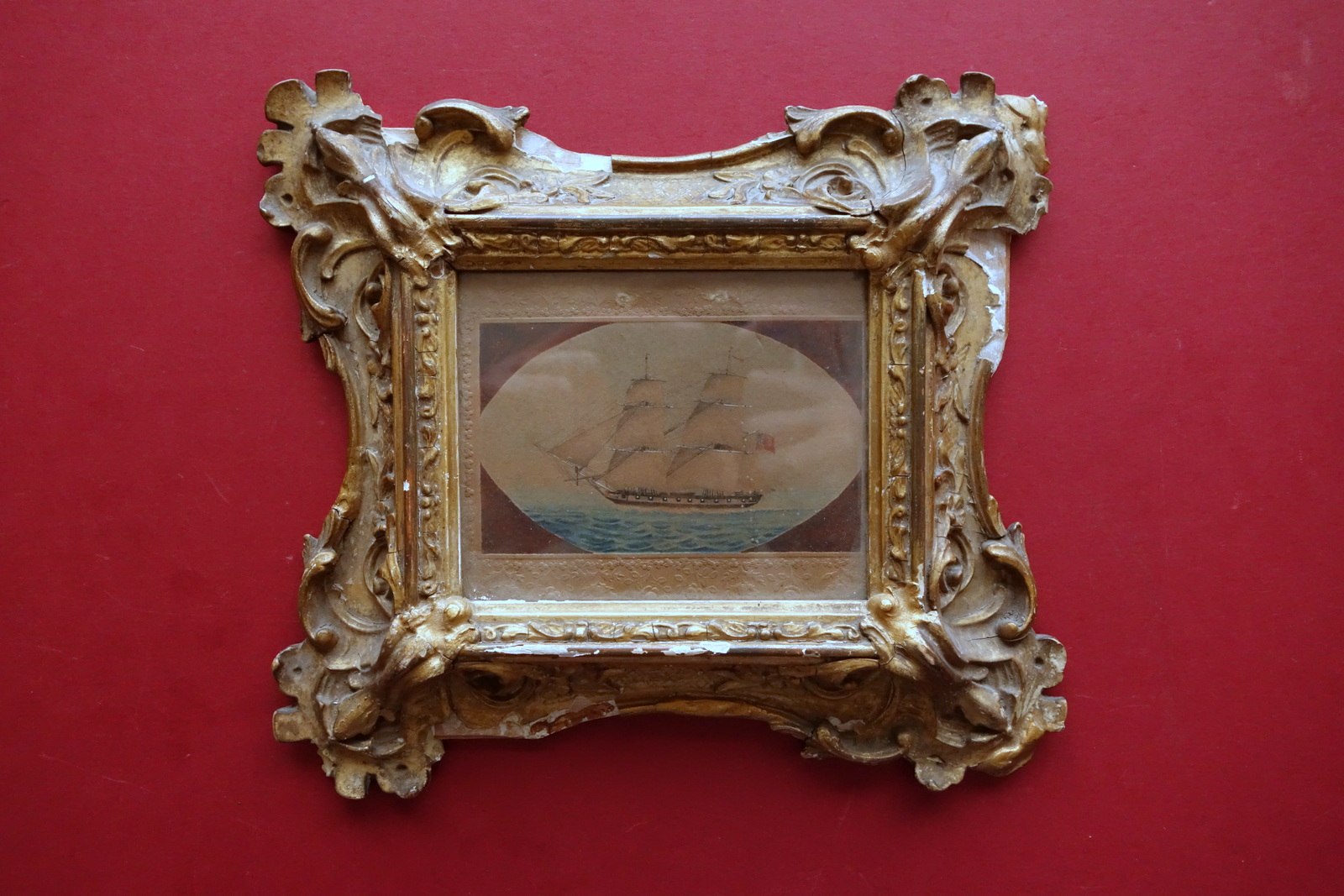 Acquerello Veliero Britannico H. M. Brig Nim R. Pricham Commander …