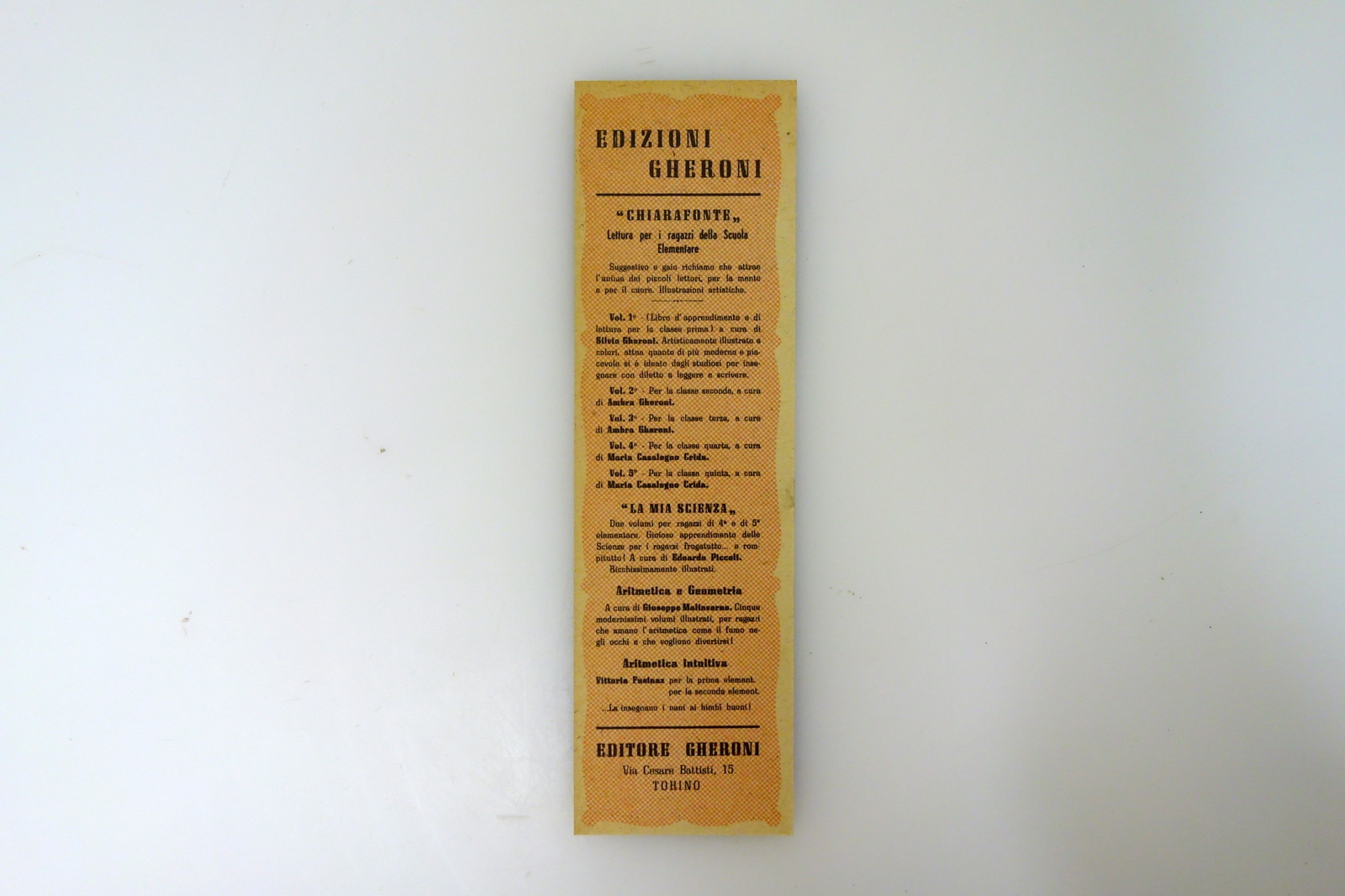 Aerostudio Borghi Grafica Lyra Matite Torino Segnalibro Pubblicitario