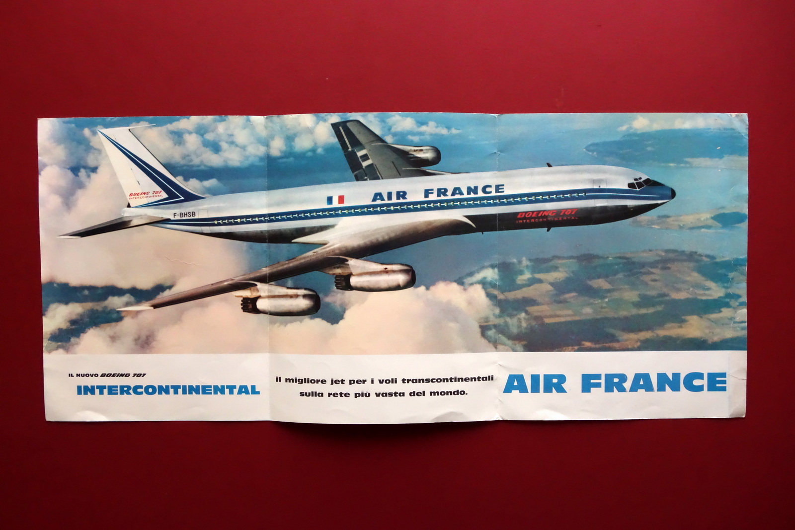 Air France Brochure Pieghevole Boeing 707 Parigi New York 1960 …