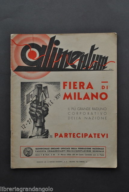 Alimentum Fiera di Milano Alimentazione Gastronomia Gorgonzola Commercio 1936