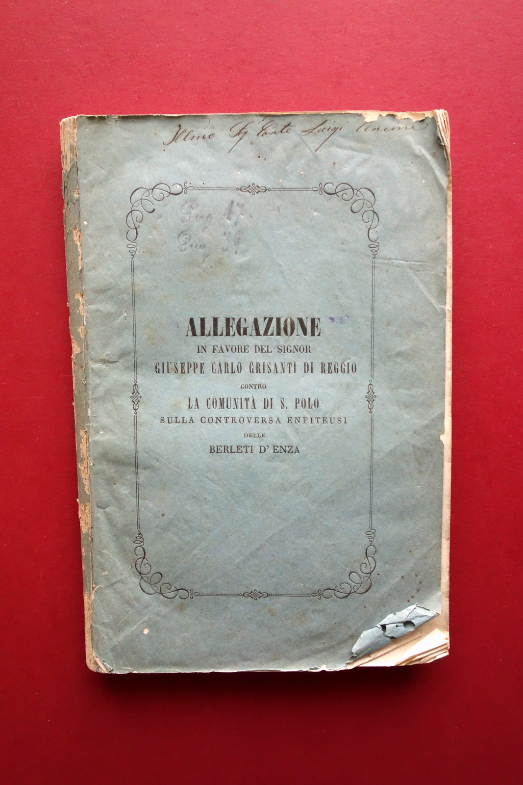 Allegazione in Favore del Grisanti di Reggio Contro Comunit‡ di …