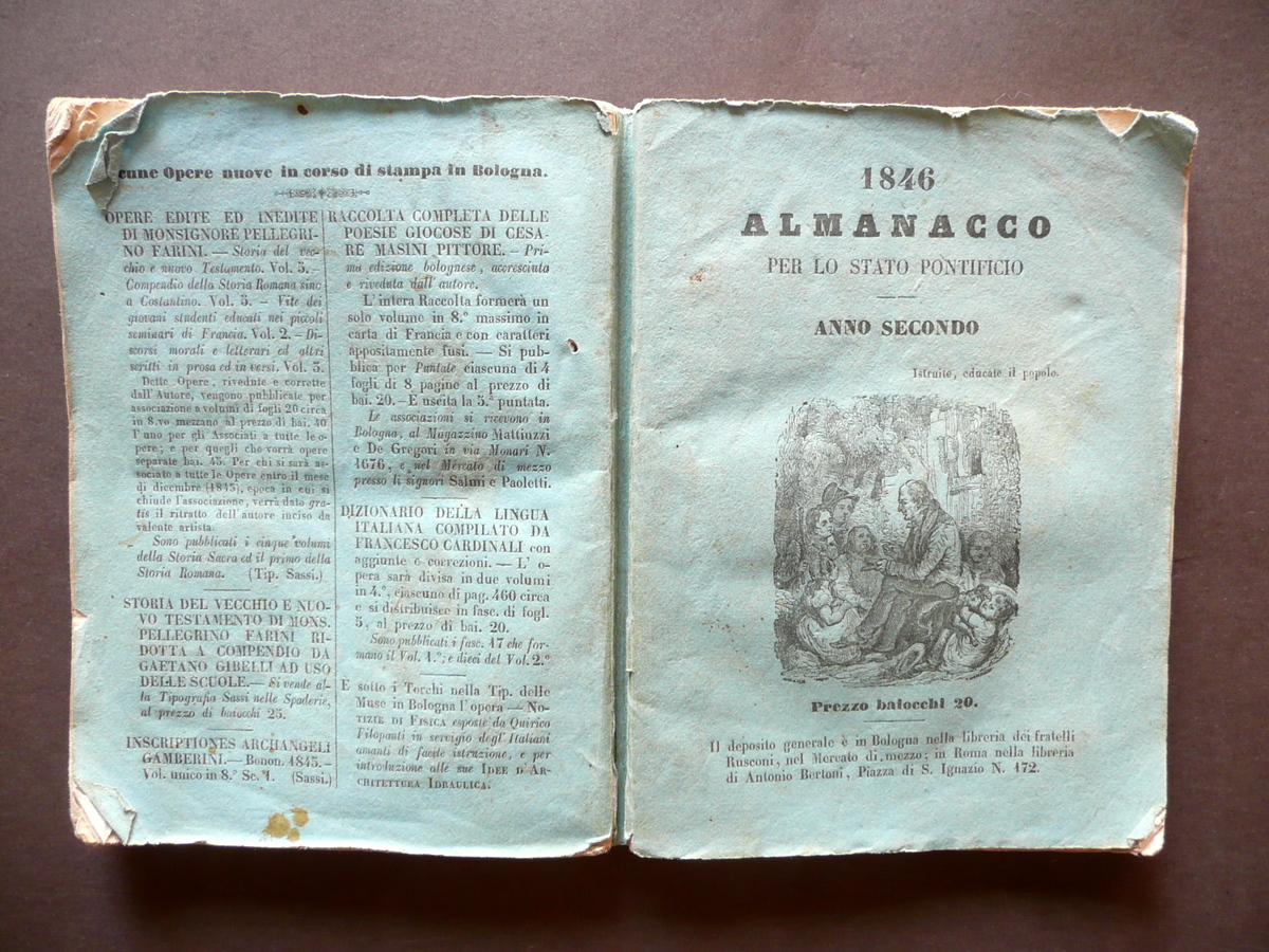 Almanacco per lo Stato Pontificio Anno Secondo 1846 Tip. Alla …
